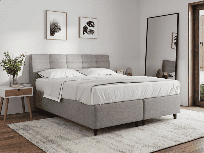 Boxspringbett + Topper – 160×200